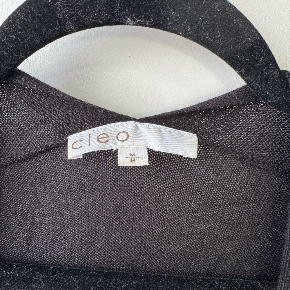 Cleo Black Open Front Light Cardigan - Picture 4 of 5